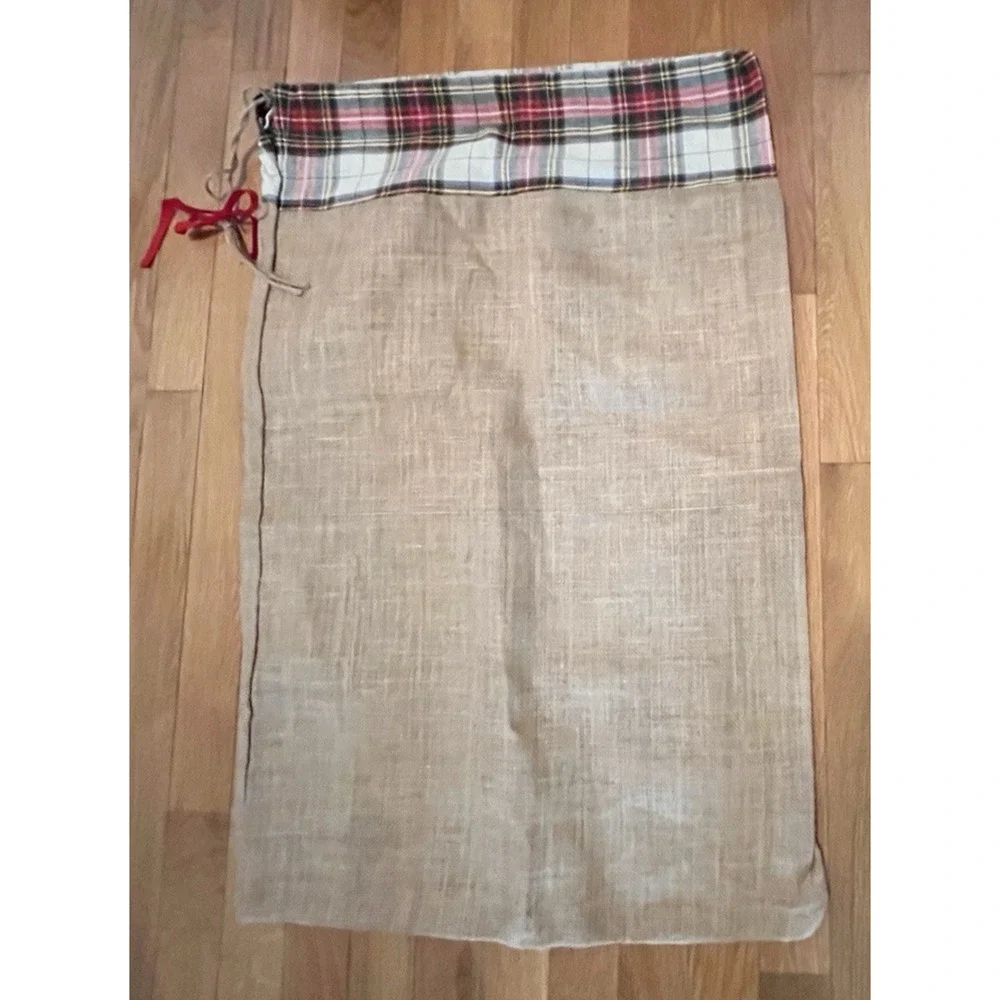 30x20 XLarge Canvas Santa Sack Drawstring Reusable Gift Bag RV Painted Scene